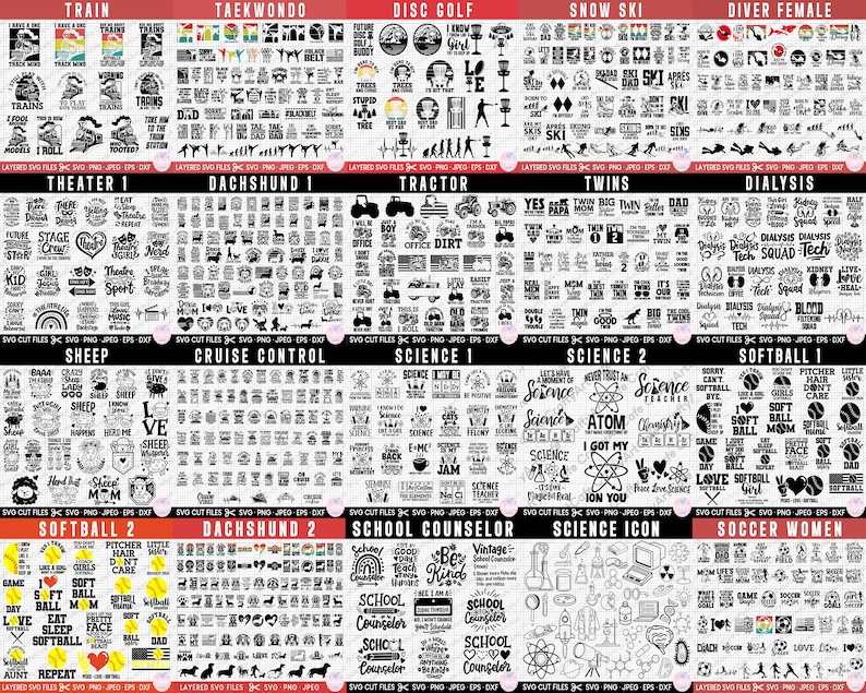 5000+ MEGA SVG Bundle Cricut Cut Files PNG Bundle Sublimation T Shirt Designs Bundle Xxl Files for Cricut Free Commercial Use image 4