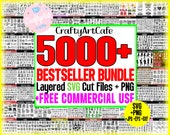 5000+ MEGA SVG Bundle Cricut Cut Files PNG Bundle Sublimation T Shirt Designs Bundle Xxl Files for Cricut Free Commercial Use