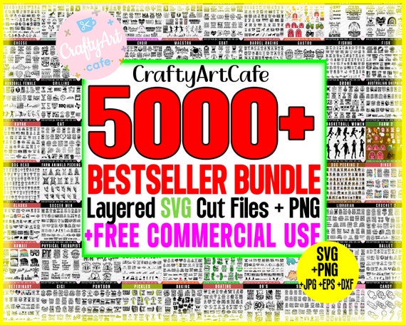 5000+ MEGA SVG Bundle Cricut Cut Files PNG Bundle Sublimation T Shirt Designs Bundle Xxl Files for Cricut Free Commercial Use