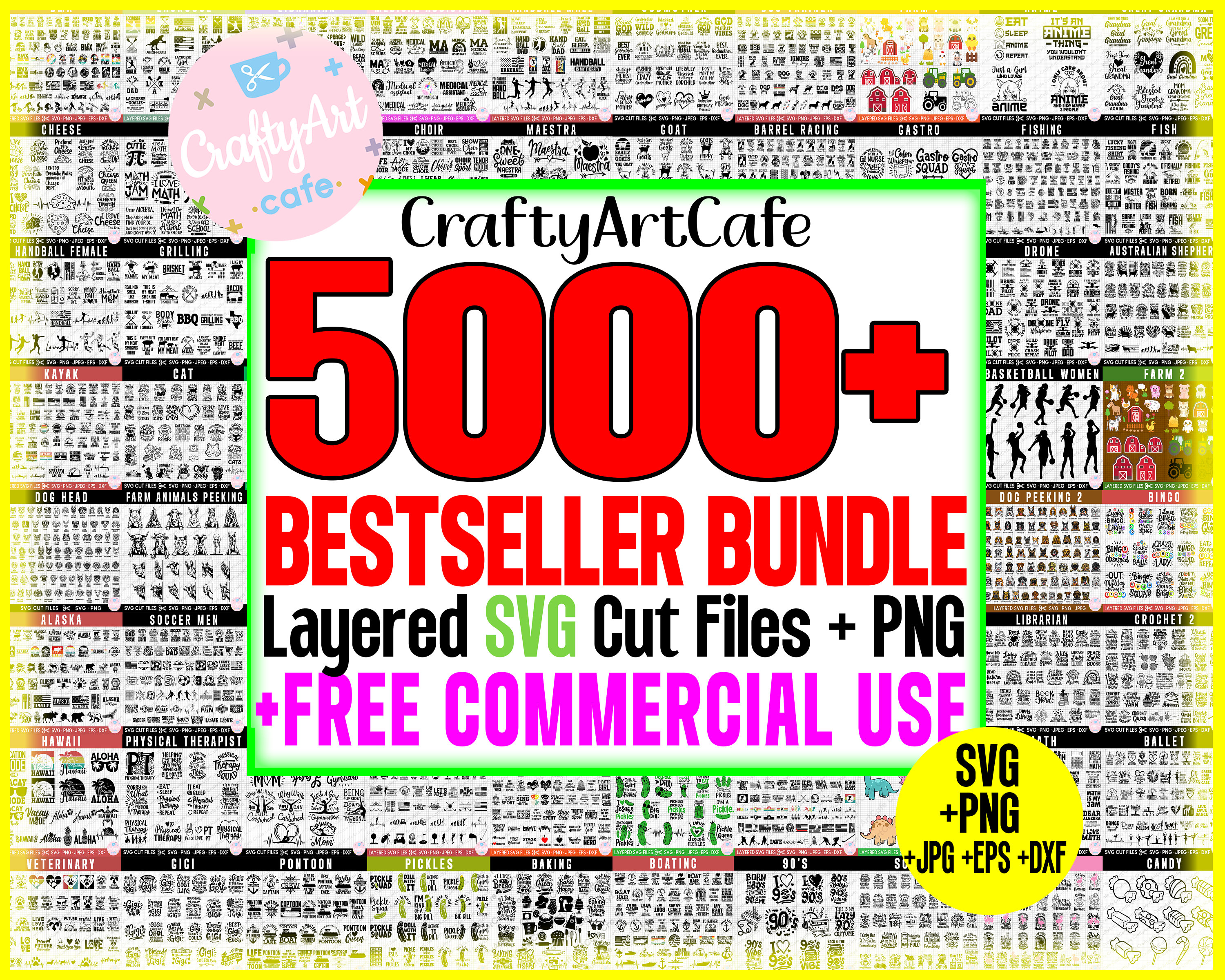 5000+ MEGA SVG Bundle Cricut Cut Files PNG Bundle Sublimation T Shirt ...