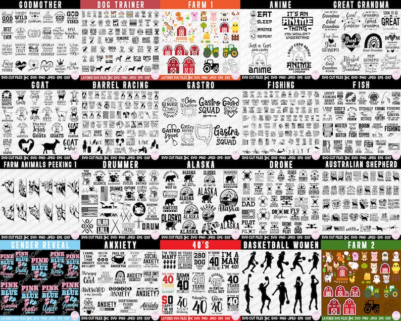 5000+ MEGA SVG Bundle Cricut Cut Files PNG Bundle Sublimation T Shirt Designs Bundle Xxl Files for Cricut Free Commercial Use image 7