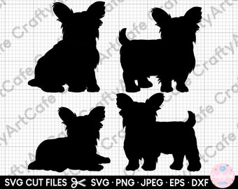 yorkie svg bundle cut files for cricut yorkie silhouette svg png commercial use yorkshire terrier svg silhouette