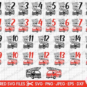 fire truck birthday svg bundle fire truck birthday png bundle future firefighter svg bundle for birthday party theme