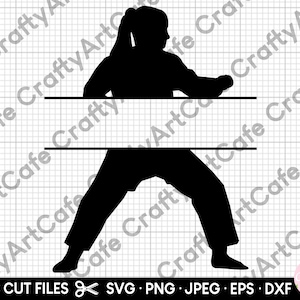 karate girl svg for cricut karate girl png karate svg karate png eps dxf jpg commercial use