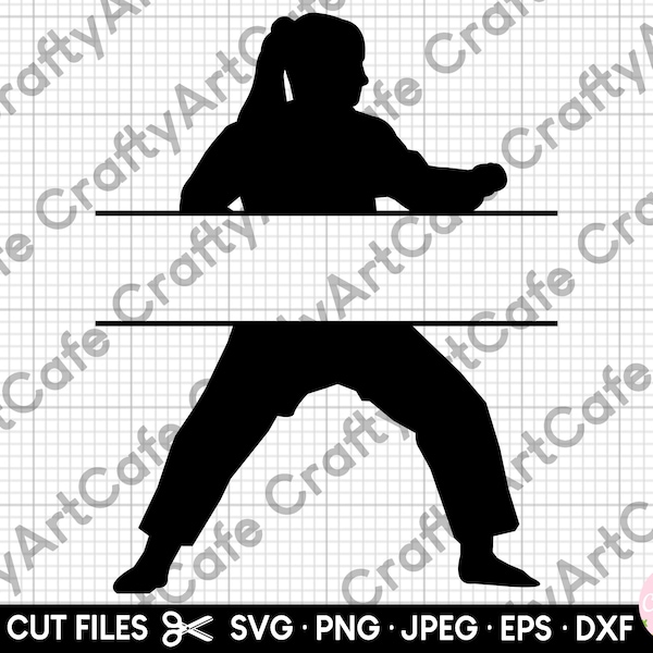 karaté fille svg pour cricut karaté fille png karaté svg karaté png eps dxf jpg utilisation commerciale