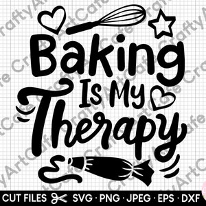 Backen ist meine Therapie svg png Cricut shirts kommerzielle Nutzung Backen svg Bäcker svg
