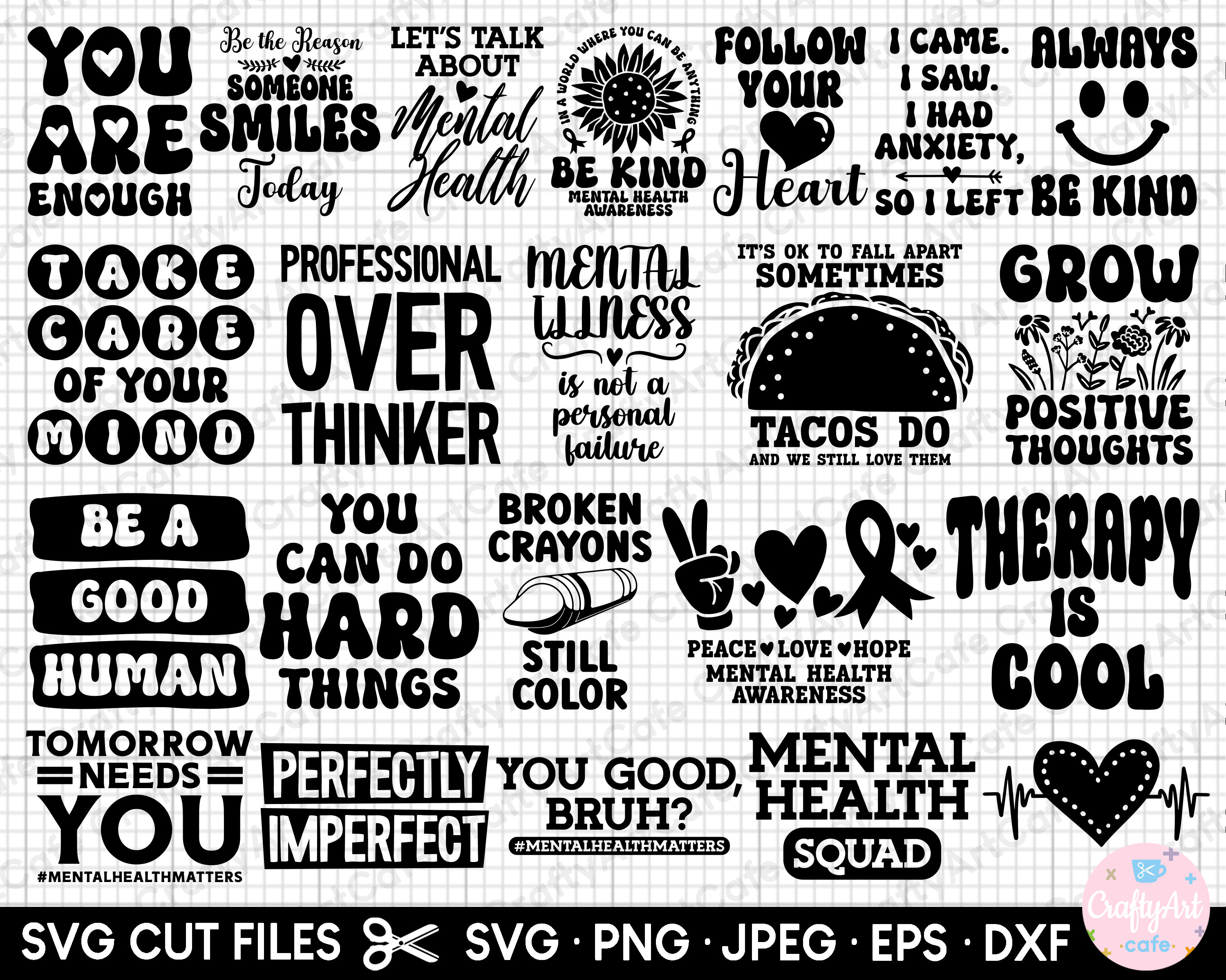 Mental Health Svg Bundle Cricut Shirt Mental Health Png Bundle Mental ...