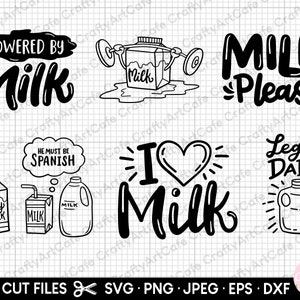 Lot de svg de lait Lot png pour amoureux du lait, conception de chemise cricut