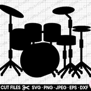 drum set silhouette drum set clipart drum set svg drum set vector drum set png commercial use