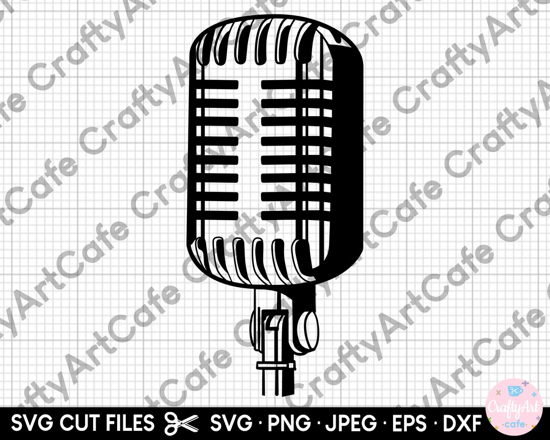 Microphone Svg Mic Svg Retro Microphone Svg Clipart Vector Etsy