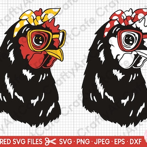 chicken svg layered cut file for cricut free commercial use chicken bundle head svg chicken head png eps dxf jpg clipart