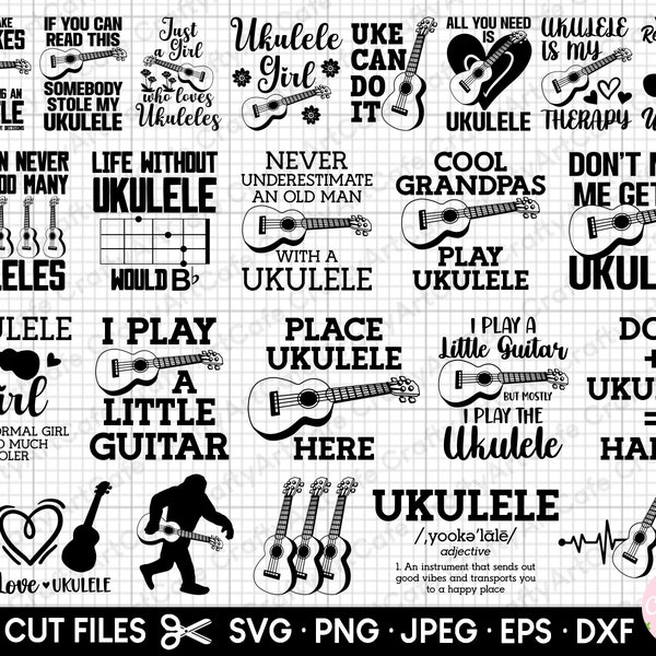 ukulele svg bundle cricut free commercial use ululele png bundle ukulele shirt design bundle ukulele eps dxf jpg cut file cutting machine