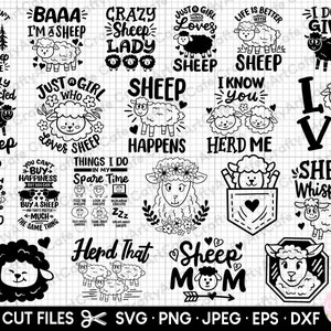 pecore svg bundle cricut uso commerciale gratuito pecore png bundle disegni camicia di pecora pecore eps dxf jpg