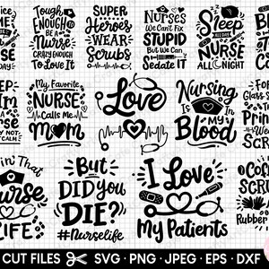 nurse svg bundle nurse png bundle nurse svg bundle cricut shirt commercial use nursing svg nursing png eps dxf jpg jpeg