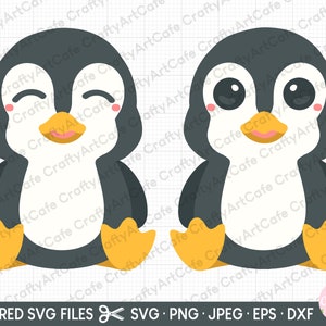 pingüino svg archivo cortado cricut pingüino png lindo pingüino clipart uso comercial pingüino bebé sentado pingüino