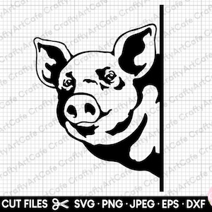 pig peeking svg pig peeking png pig peeking eps dxf jpeg