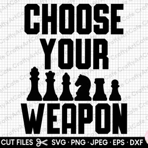 Chess Pieces Strategy Battle Competition Board Game B/W SVG JPG PNG Ve –  DesignsByAymara