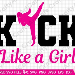 karate girl svg for cricut karate girl png karate svg karate png kick like a girl eps dxf jpg commercial use