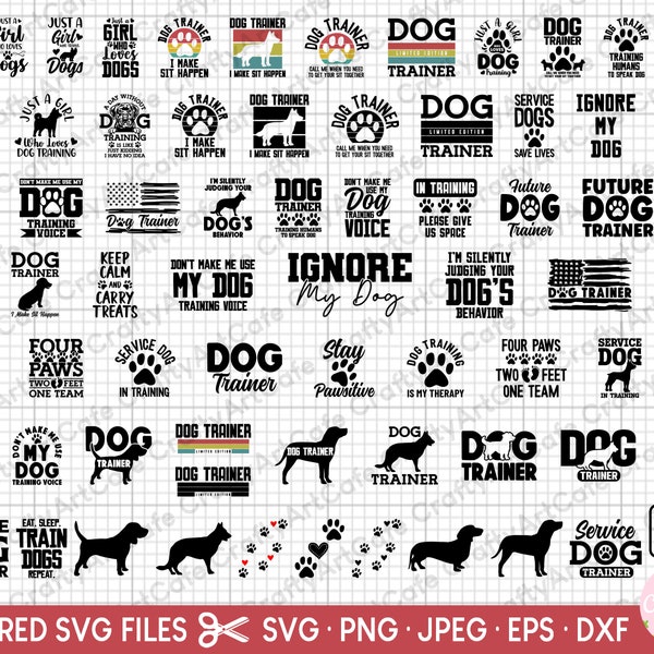 dog trainer svg bundle cricut shirt dog trainer png shirt design bundle free commercial use clipart vector cut file cutting file eps dxf jpg