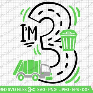 3rd birthday garbage truck svg for cricut shirt garbage truck png commercial use