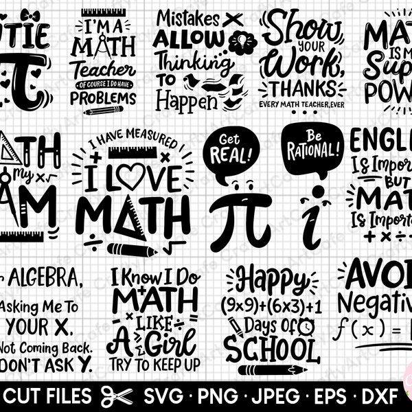 math teacher svg bundle math teacher png bundle math svg bundle math png bundle cut file cricut commercial use math student
