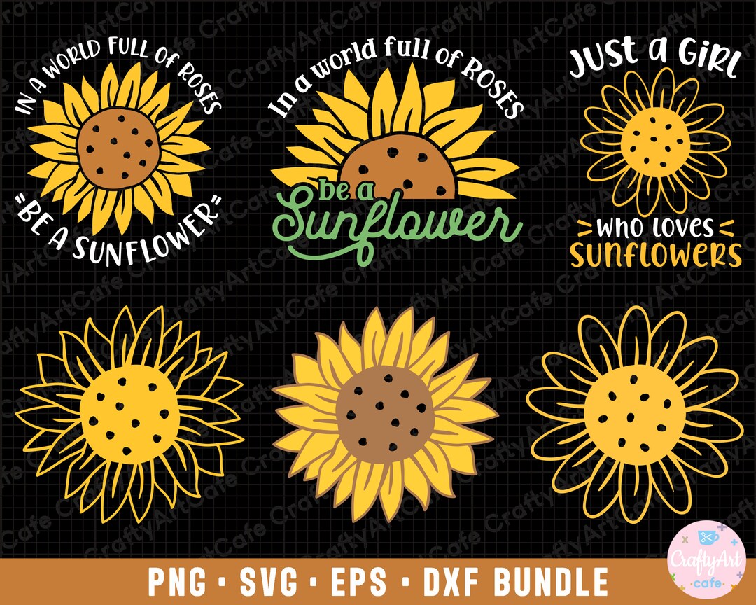 Sunflower Png Sunflower Svg Sunflower Png Bundle Sublimination ...