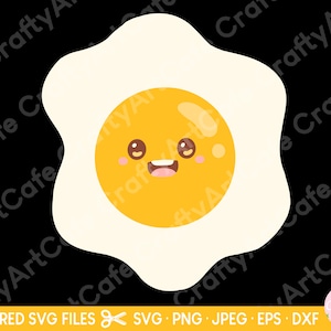 huevo svg huevo frito svg kawaii huevo png eps dxf archivo de corte para cricut