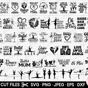ballet svg bundel cricut ballet png bundel gratis commercieel gebruik knippen bestand bundel balletdanser shirt ontwerp bundel eps dxf jpg vector clipart