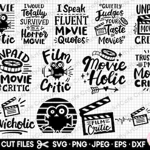 movie critic svg bundle cricut movie critic png bundle