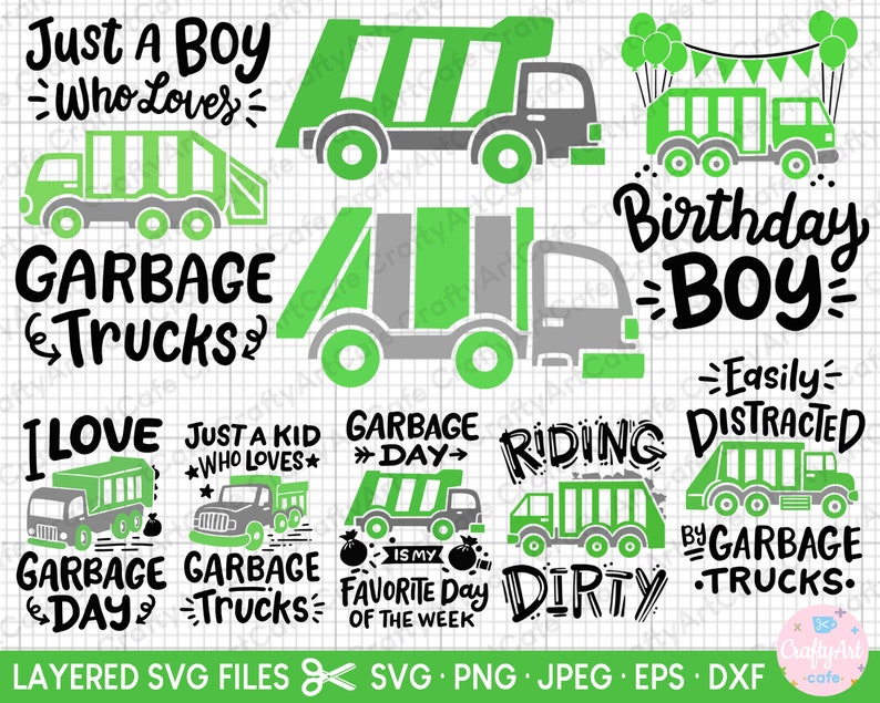 Garbage Truck Svg Garbage Truck Png Garbage Truck Svg Cricut Etsy