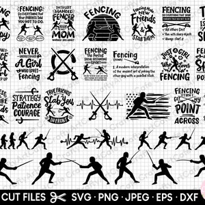fencing svg bundle fencing png bundle fencing svg cricut cut file cutting fencer svg bundle fencer png bundle