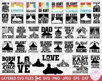 go kart svg paquete cricut archivos de corte uso comercial gratuito diseños de camisas go kart png paquete kart racing svg paquete kart racing png paquete