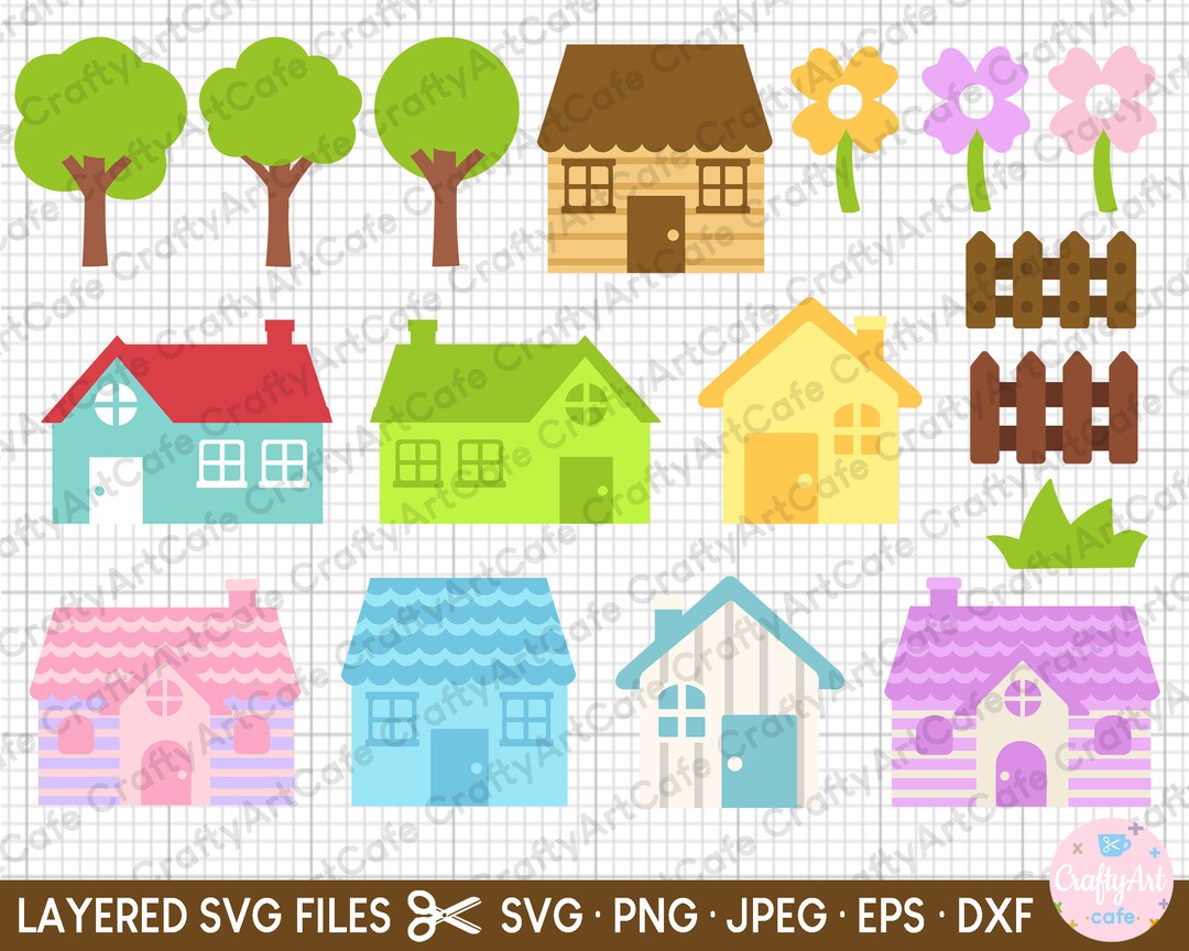 House Clipart House Svg House Png House Eps House Dxf House Svg Cut ...