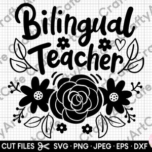 bilingual teacher svg spanish teacher svg maestra svg english teacher svg png eps dxf cricut