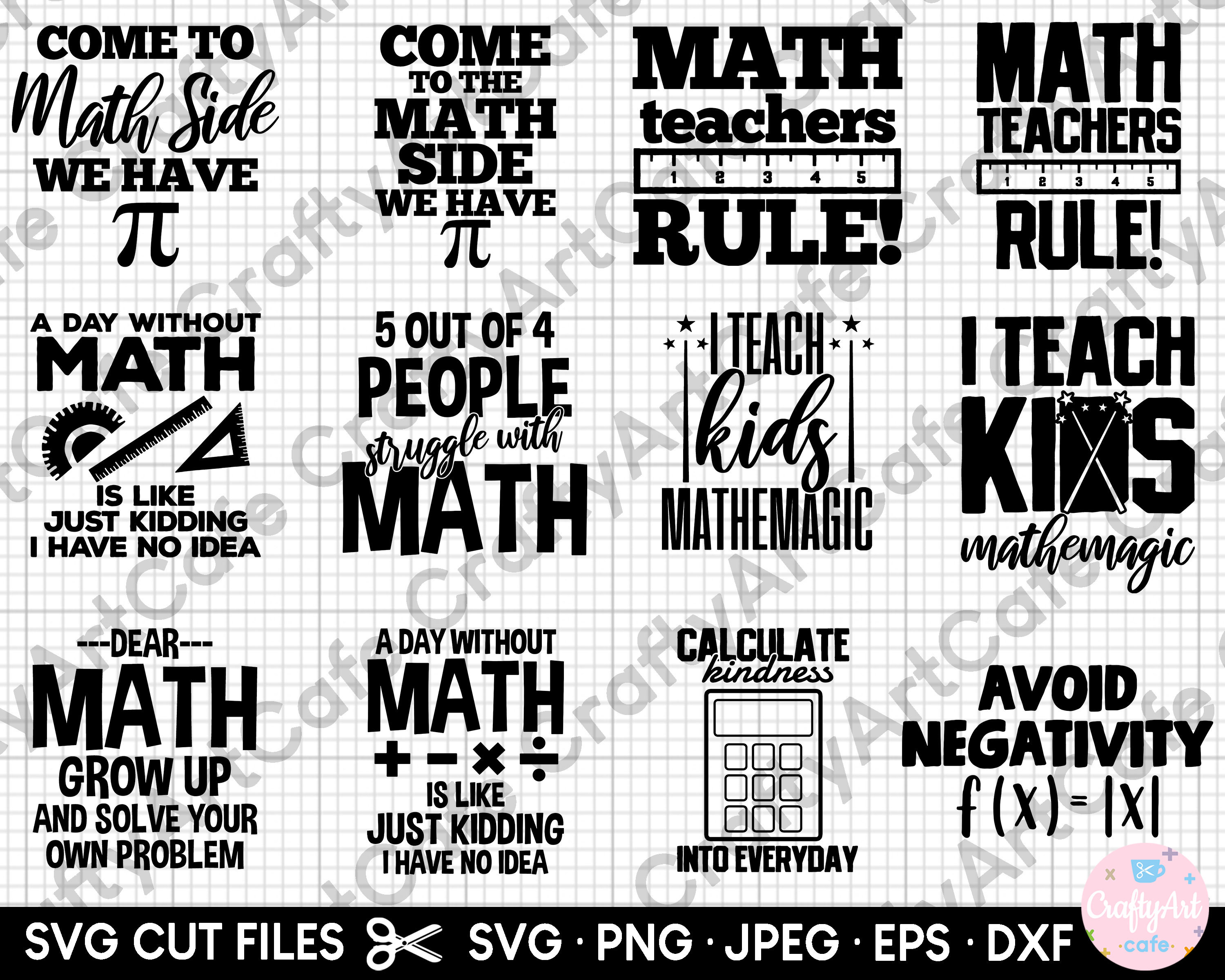 Math Teacher Svg Bundle for Cricut for Shirts Svg Png Cut Files Math ...