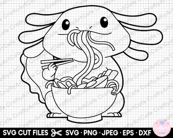 Ramen Axolotl Svg Png Clipart Cut File Cricut - Etsy