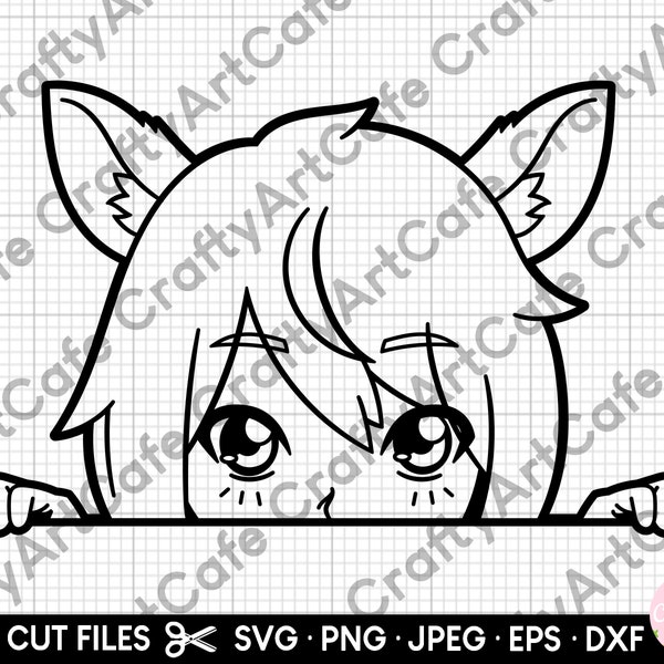 anime girl peeking svg anime svg anime png anime clipart otaku