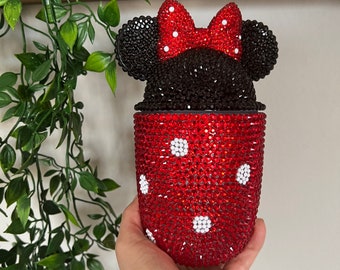 Mini Mouse Kids Toddler. Tumbler. Rhinestones. Christmas gift . Birthday Gift. Bling tumbler.
