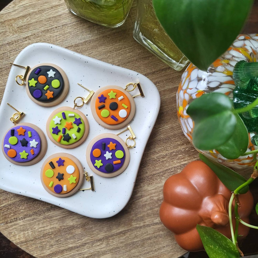 FRESH BAKED Dangle Earrings Halloween Earrings Fall Earrings Cookie