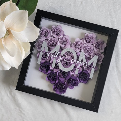 Paper Flower Shadow Box Gift for Mom Gift for Grandma - Etsy
