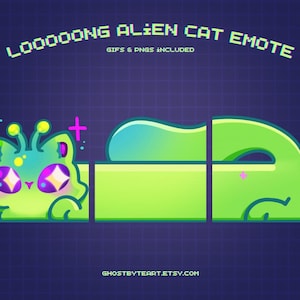 Lange Alien Katze Emote | Gamer Emotes zum Streamen