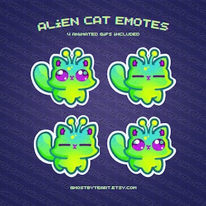 Alien Katze Emotes | Gamer Girl Emotes zum Streamen