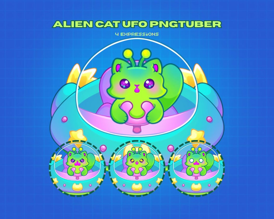 Alien Cat UFO Pngtuber | Streaming on Twitch and Youtube - Etsy