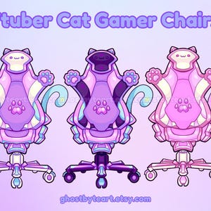Cat Gamer Chair Vtuber Asset | Twitch PNGtuber Overlay | NOT rigged, PNG only