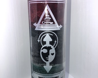 Triple Reversible candle” Red,black,green Free Shipping Wicca Health Protection