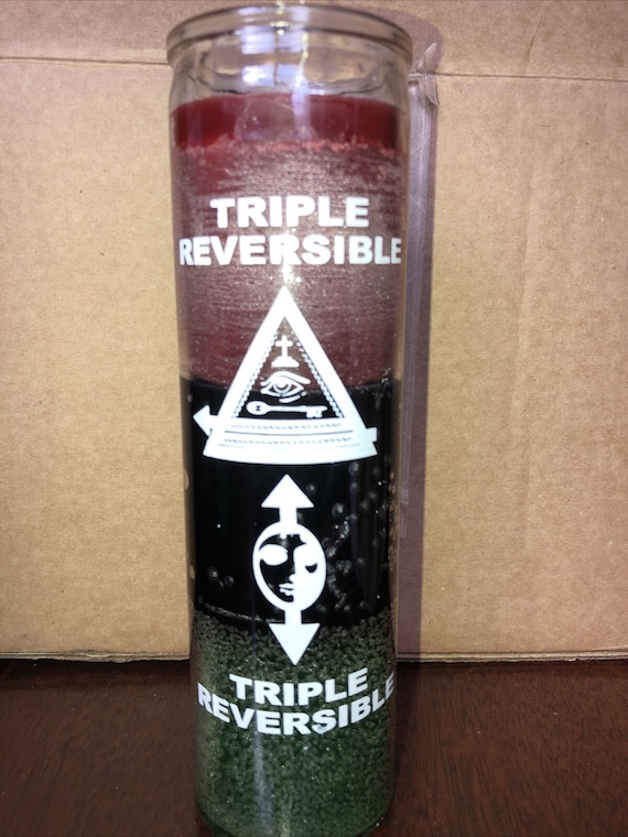 HEX BREAKER 4 Inch Reversal Spell Candle. Red Black Pillar
