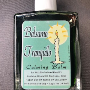 1 oz Aceite BALSAMO TRANQUILO, CALMING Balm religion protection Wicca Free Shipping