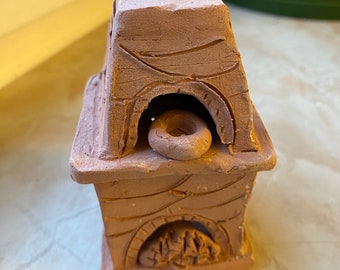 Incensiere Tedesco In Legno - Figurina Uomo Freddo Con Albero - 12 Cm - Fatto A Mano In Germania
