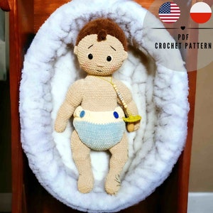 PDF Baby Junge Puppe Häkelanleitung, Amigurumi Puppe, CraftlyPattern