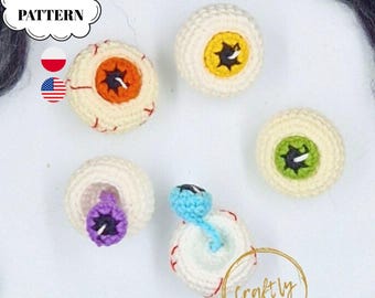 PDF HALLOWEEN mini eyes Crochet Pattern, CraftlyPattern